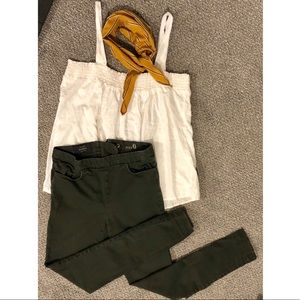 J crew olive skinny pants